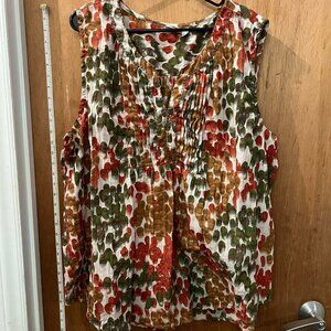 Size 3X - Kim Rogers - Multi-Colored Sleeveless Pullover Blouse